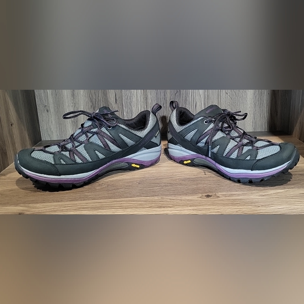 Merrell Shoes Womens 8W Siren Sport 3 Trail Hiking Vibram Black Berry Waterproof
